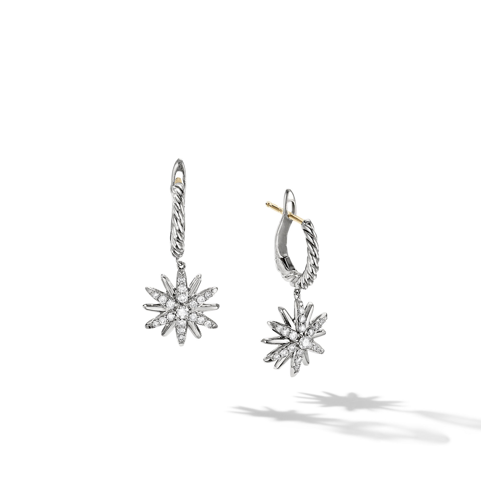 Gold starburst hot sale drop earrings