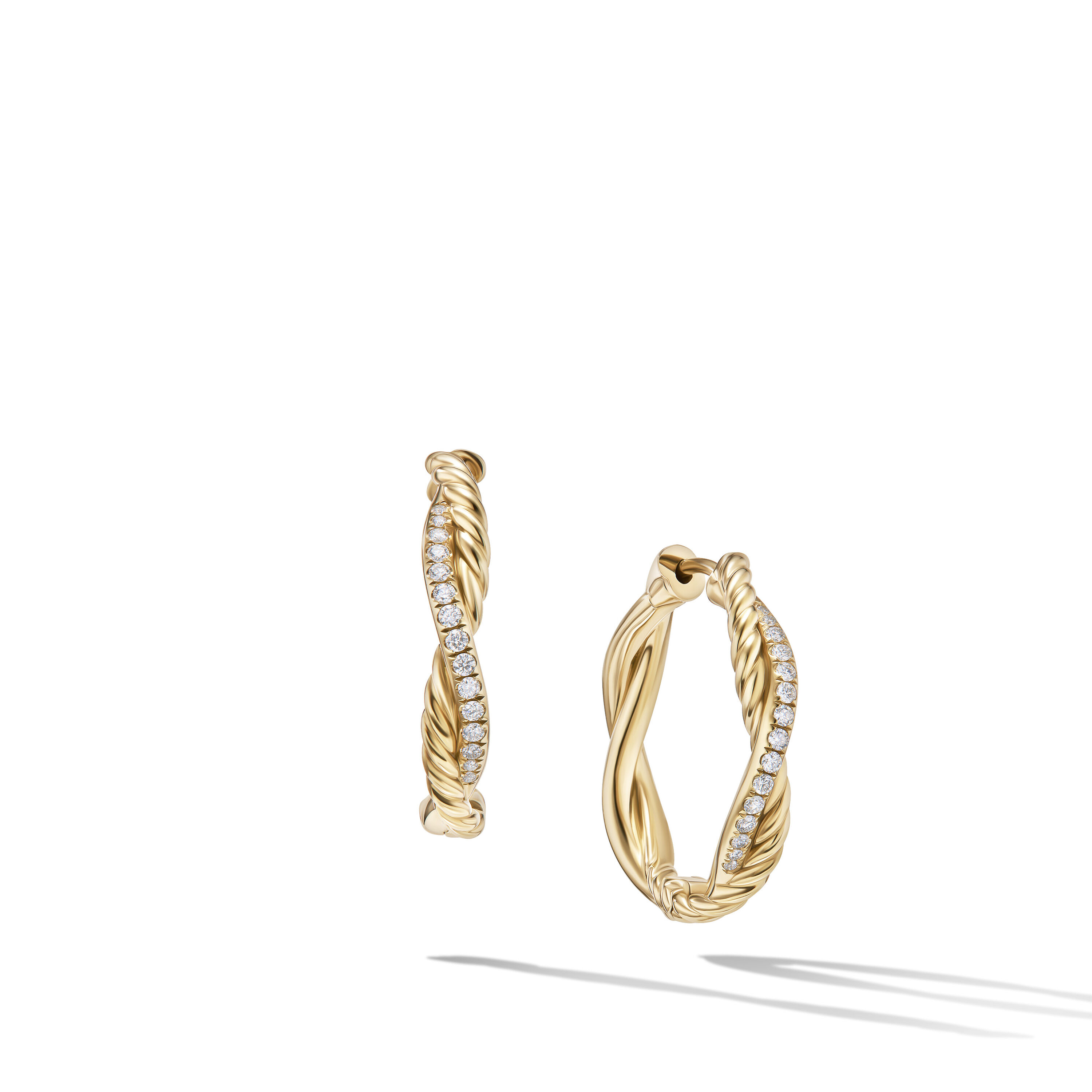 Infinity Hoop Earrings in 18K Yellow Gold with Diamonds, 42mm