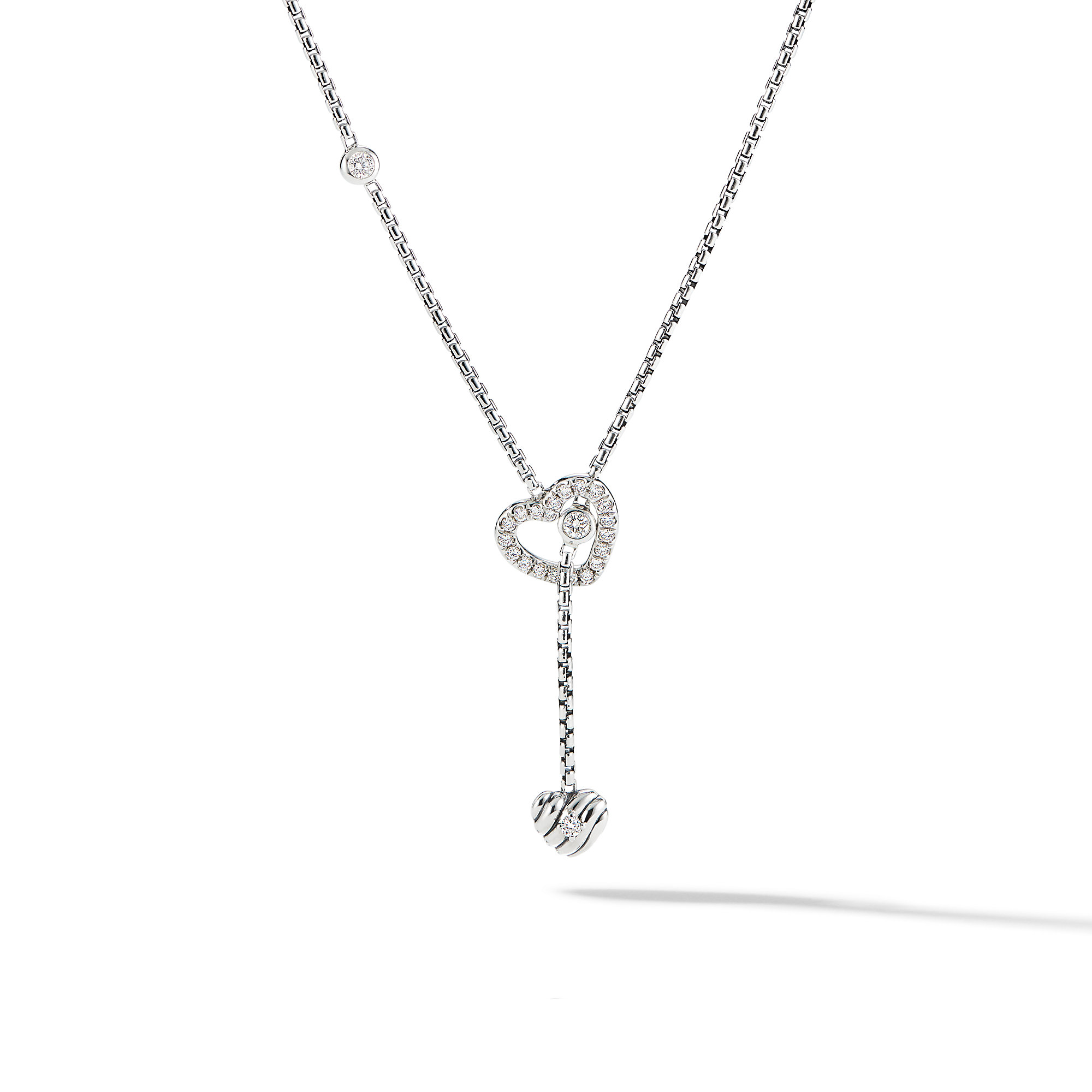 Cable Collectibles® Interlocking Heart Necklace in Sterling Silver with 18K  Yellow Gold, 16.4mm