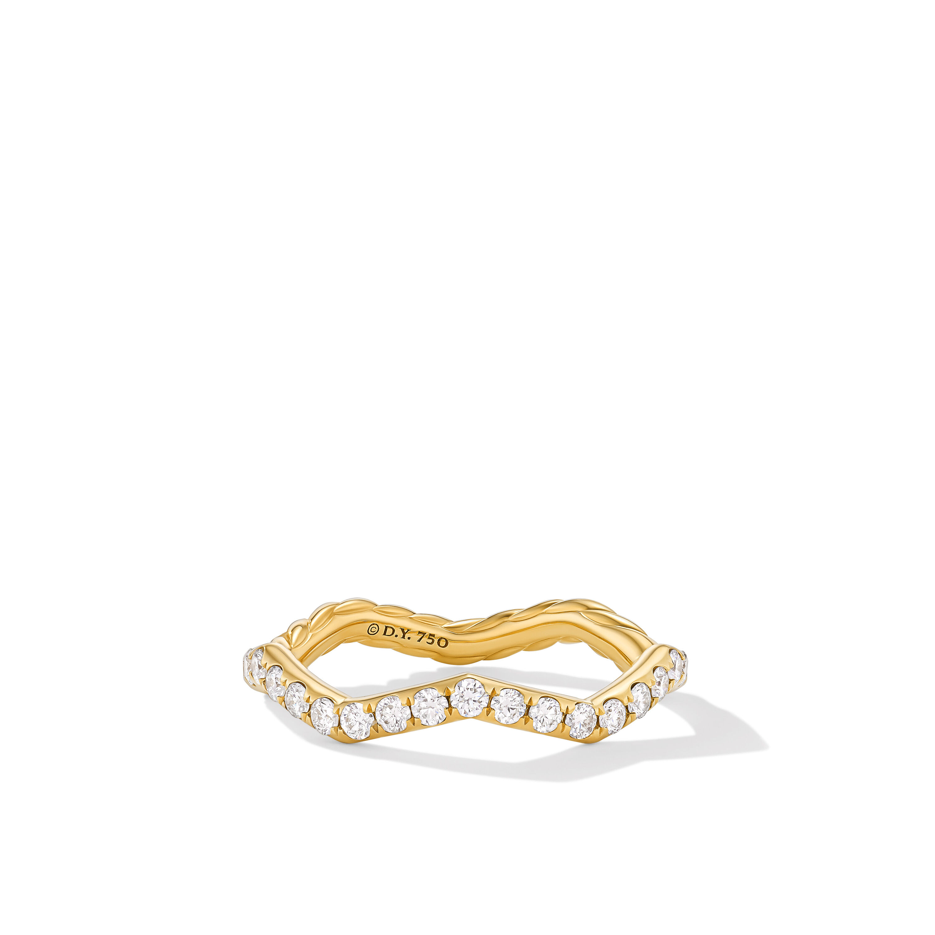 Zig Zag Stax? Ring in 18K Yellow Gold with Diamonds, 2mm