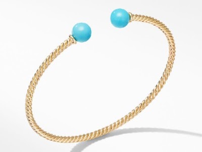 Solari Bead Bracelet in 18K Yellow Gold with Turquoise