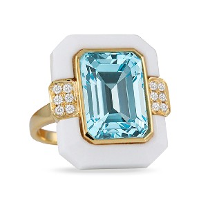 blue topaz and agate fashion ring
