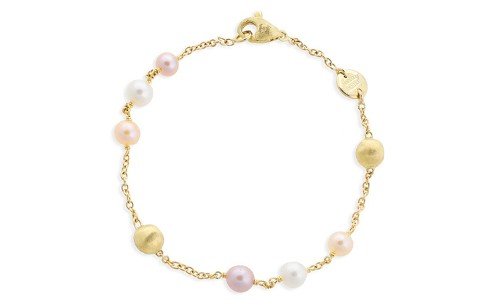 Marco Bicego pearl bracelet exhibiting a variety of colorful pearls