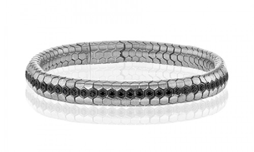 Men’s bracelet from Simon G. with white gold and black diamonds