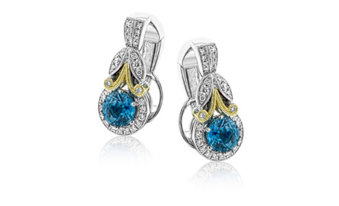 A pair of stunning vintage-inspired Simon G. earrings, available at Aucoin Hart Jewelers.