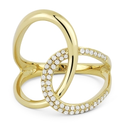 Diamond & Gold Crossover Ring