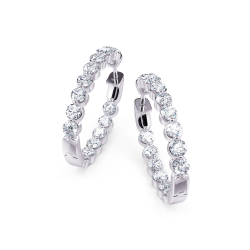 Single Prong In and Out Diamond Hoops