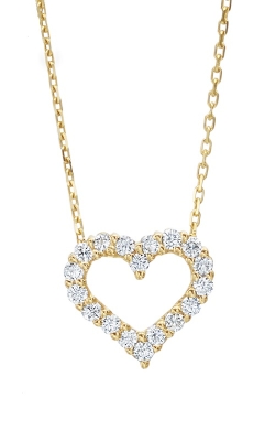 14K Yellow Gold Diamond Heart Pendant, 18