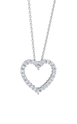 14K White Gold Heart Diamond Pendant