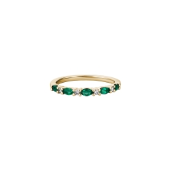 Emerald Marquise Cut and Diamond Band