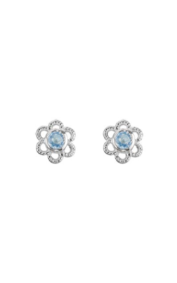 Sterling Silver Aquamarine Flower Earrings