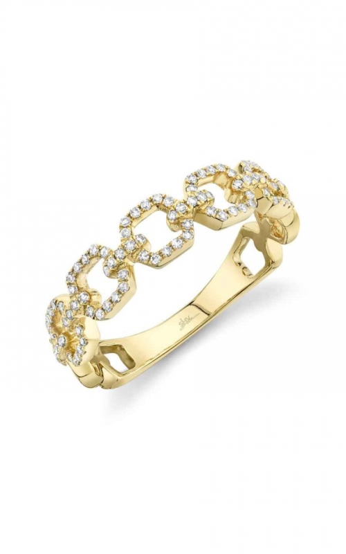 14K Yellow Gold Diamond Link Ring