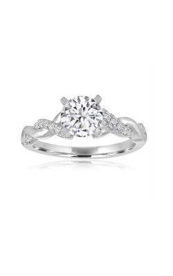 Round Crossover Engagement Ring