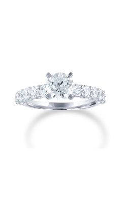 14K White Gold Round Diamond U-Prong Engagement Ring