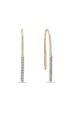 14K Yellow Gold Linear Diamond Earrings