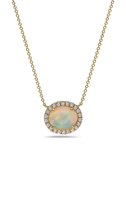 Opal Diamond Halo Necklace