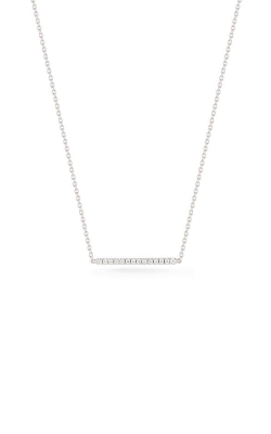 14K White Gold Diamond Bar Necklace 