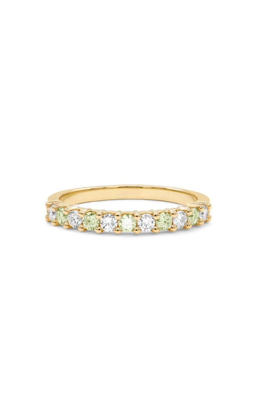 14K Yellow Gold Round Peridot And Diamond Band