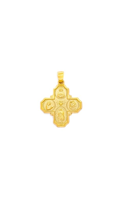 14K Yellow Gold 4 Way Cross Medal