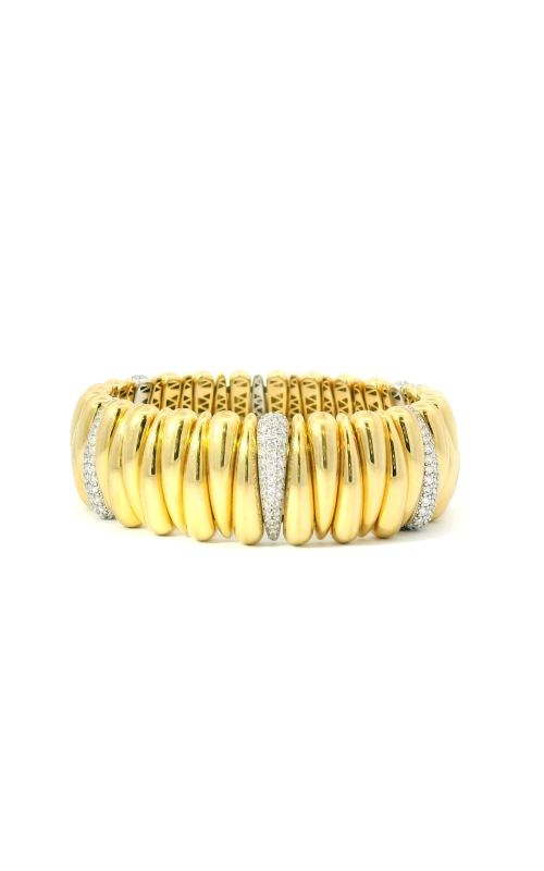 18K Yellow Gold Diamond 6 Station Artiglio Extensible Bracelet