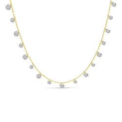 14K Yellow Gold Dashing Diamonds Half Cleopatra 1.99 Ct Necklace