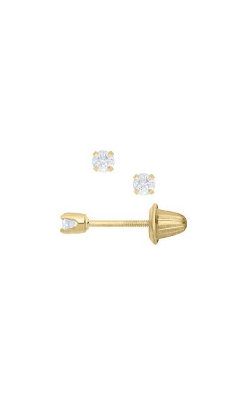 14K Yellow Gold Round Diamond Stud Earrings