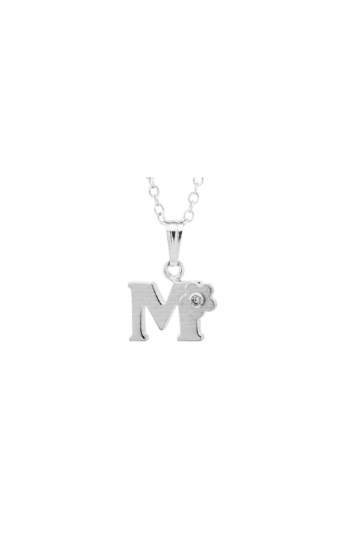 Sterling Silver Diamond M Inital Pendant