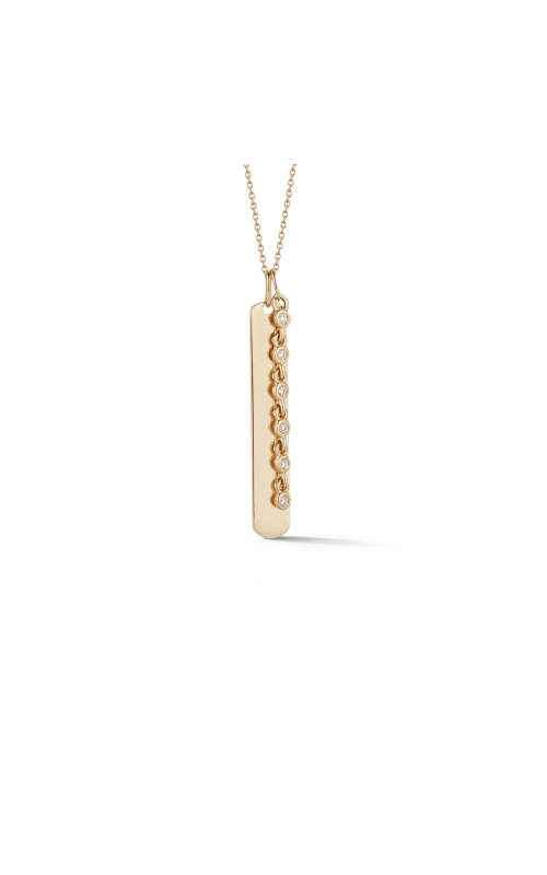 14K Yellow Gold Lulu Jack Vertical Bar and Diamond Bezel Link Necklace