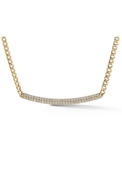 14K Yellow Gold Sylvie Rose Cuban Long Bar Necklace