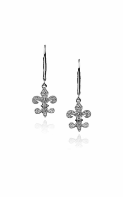 0.13CT Fleur de Lis Diamond Earrings 