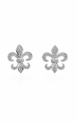 0.19CT Fleur de Lis Diamond Stud Earrings