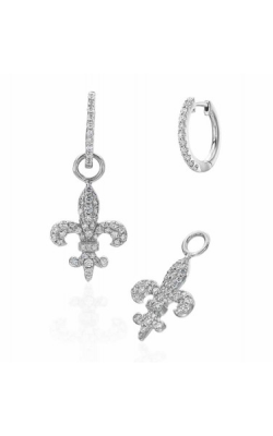 0.22CT Fleur de Lis Diamond Earrings 