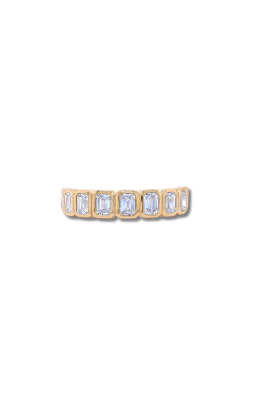 18K Yellow Gold Emerald Cut Bezel Set Band