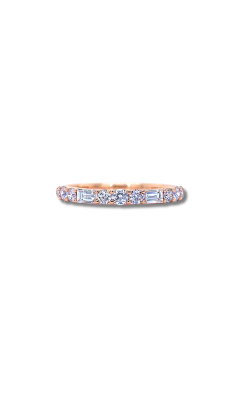 18K Rose Gold Diamond and Baguette Band