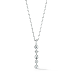 14K White Gold Diamond Drop Pendant