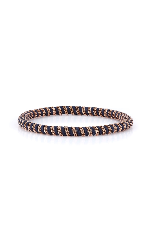 18K Rose Gold And Blue Cord Stretch Bracelet