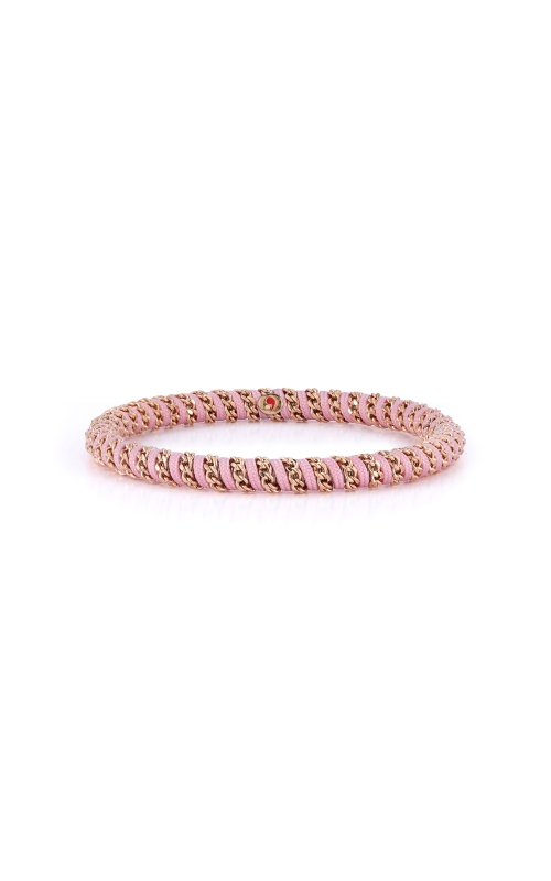 18K Rose Gold And Pink Cord Gio Stretch Bracelet