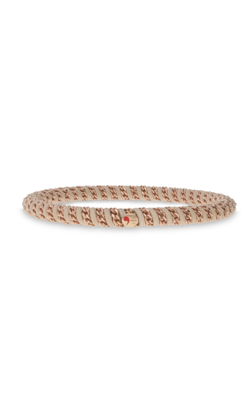 18K Rose Gold And Beige Cord Gio Stretch Bracelet