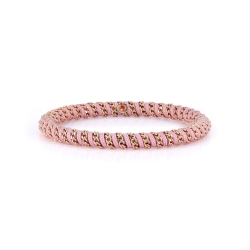 18K Rose Gold And Pink Cord Gio Stretch Bracelet