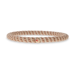 18K Rose Gold And Beige Cord Gio Stretch Bracelet