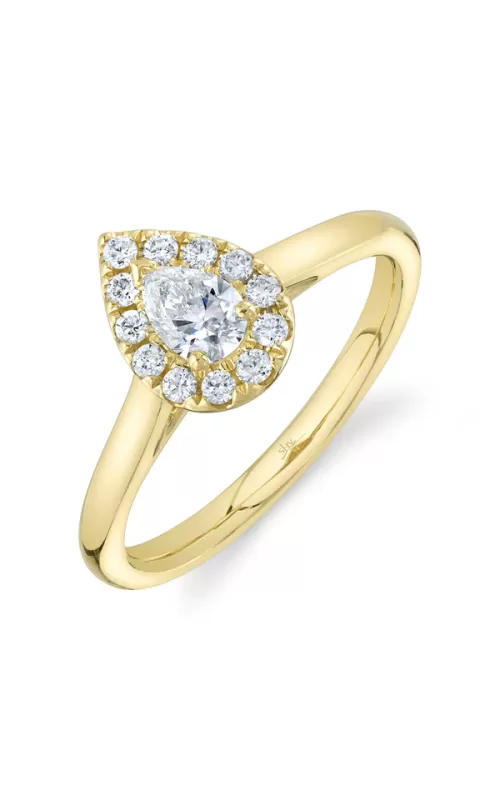 14k yellow gold diamond ring pear