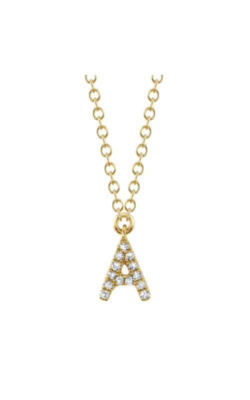 14K Initial A Diamond Necklace