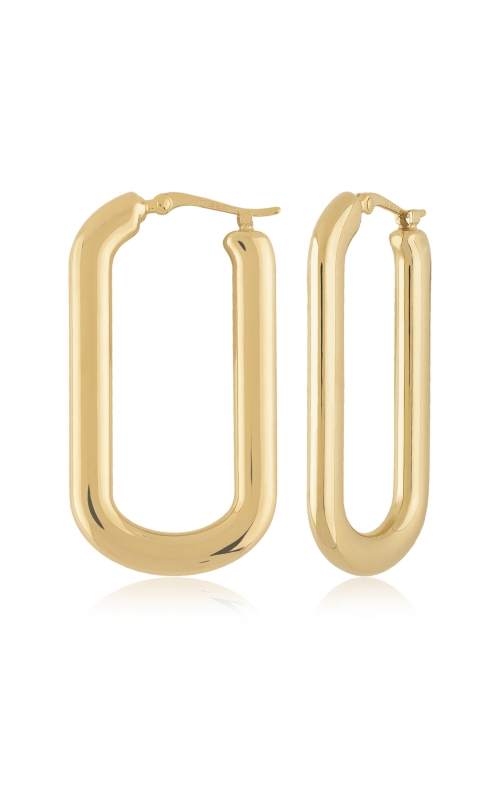 14K Yellow Gold Oval Hoops