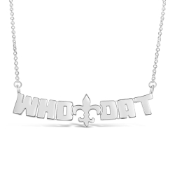 Sterling Silver Who Dat Necklace