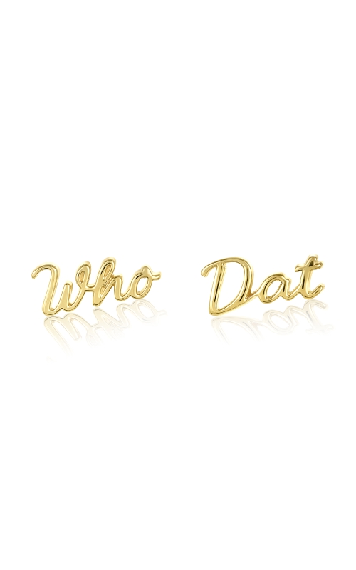 14K Yellow Gold Who Dat Studs