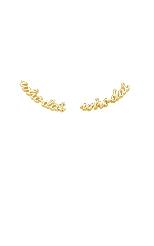 14K Yellow Gold Who Dat Studs