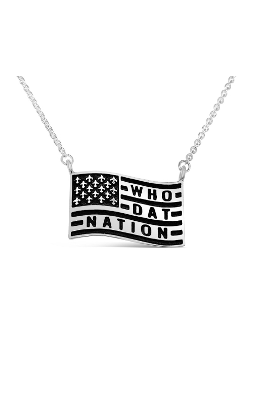 Sterling Silver Who Dat Flag Necklace