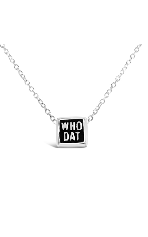 Sterling Silver Small Who Dat Button Necklace