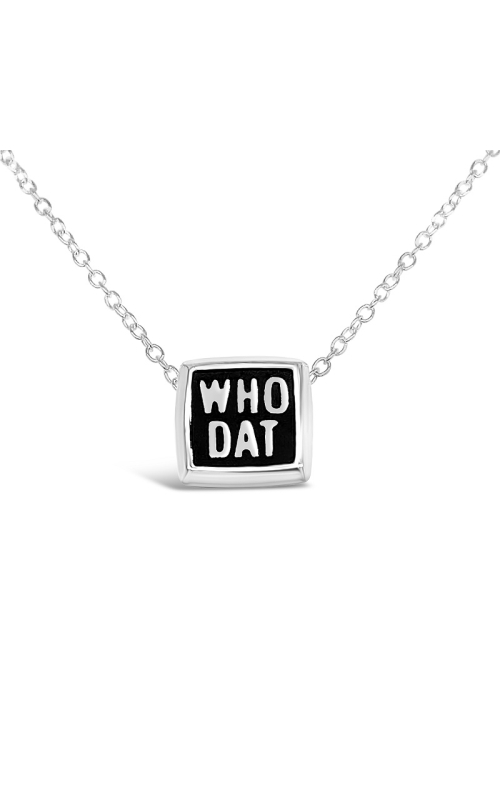 Sterling Silver Medium Who Dat Button Necklace