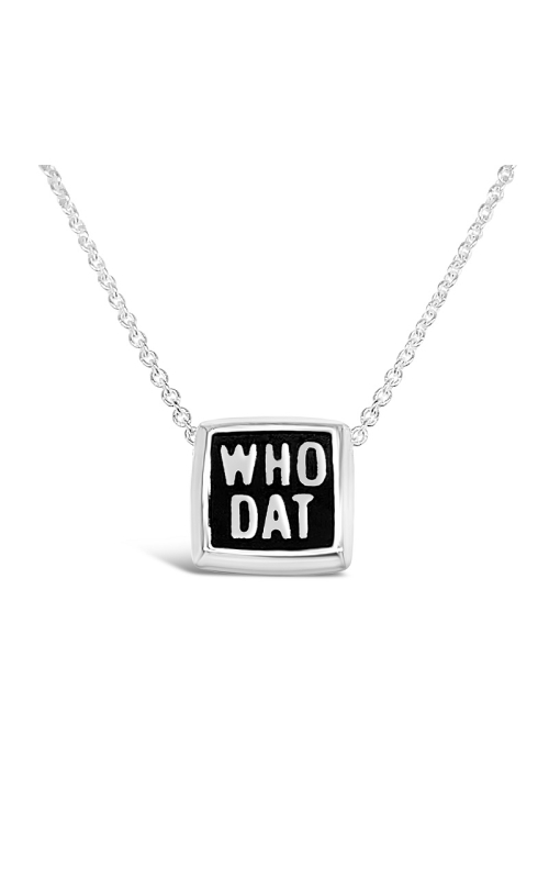 Sterling Silver Large Button Who Dat Necklace